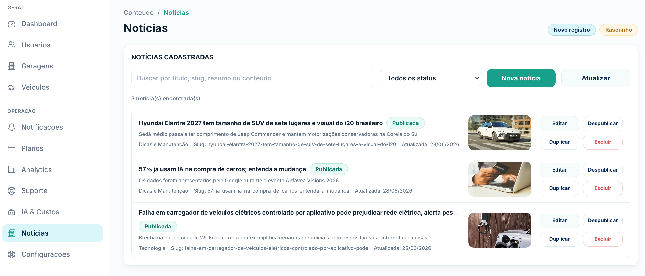 Projeto de dashboard e desenvolvimento web da David Creates